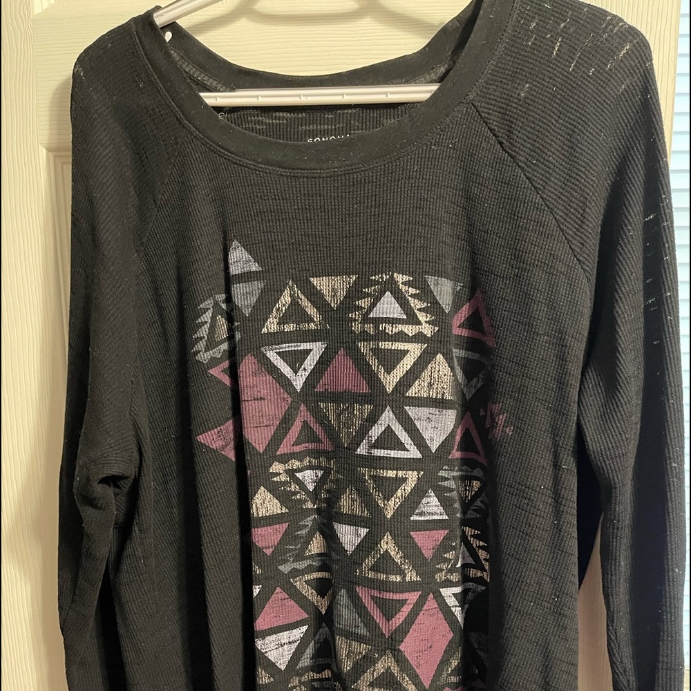 Sonoma Black/Purple Lightweight Long Sleeve Top. Size 2X